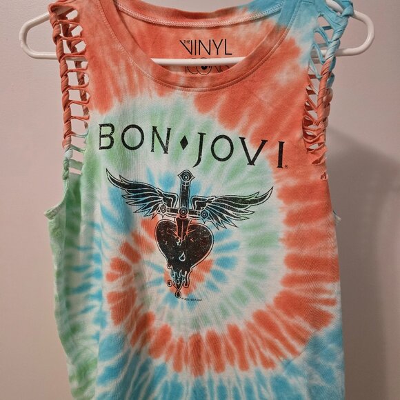 BON JOVI "TIE DYE" WOMENS BAND TANK - Picture 1 of 3